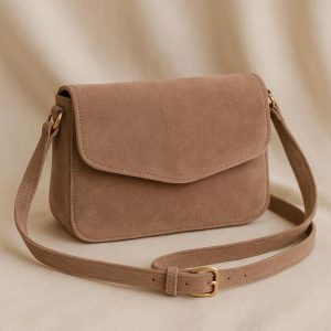 Women's Suede Crossbody Purse - Soft & Elegant with Adjustable Strap