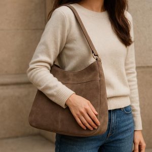 Women's Soft Suede Shoulder Bag - Elegant & Durable for Casual Outings