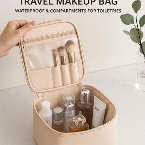 Women's Large Capacity Travel Makeup Bag - Waterproof & Compartments for Toiletries